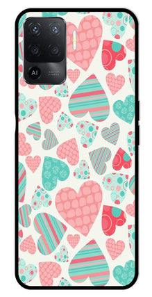 Hearts Pattern Metal Mobile Case for Oppo F19 Pro
