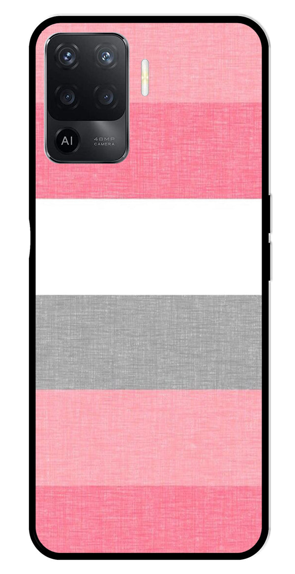 Pink Pattern Metal Mobile Case for Oppo F19 Pro   (Design No -23)