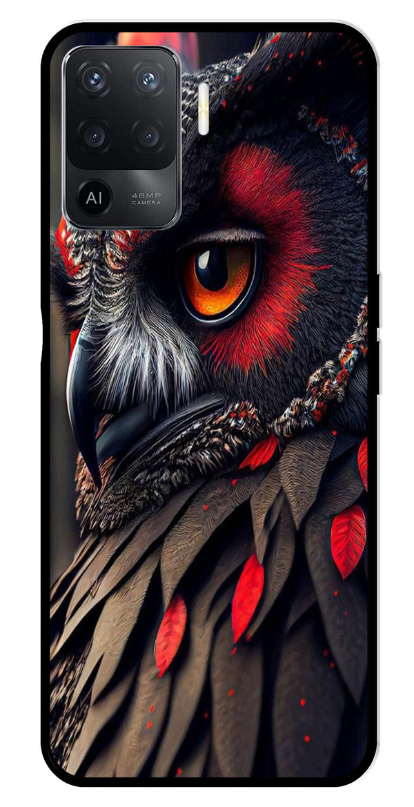 Owl Design Metal Mobile Case for Oppo F19 Pro   (Design No -26)