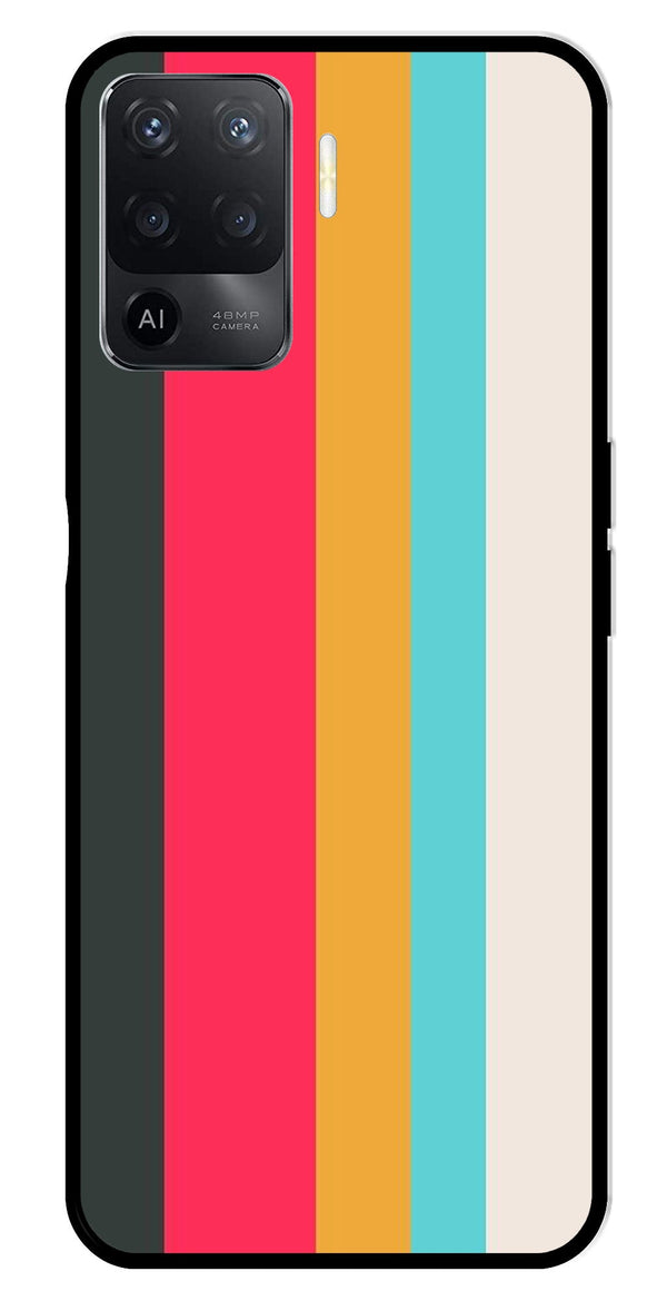 Muted Rainbow Metal Mobile Case for Oppo F19 Pro   (Design No -31)