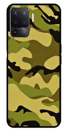 Army Pattern Metal Mobile Case for Oppo F19 Pro