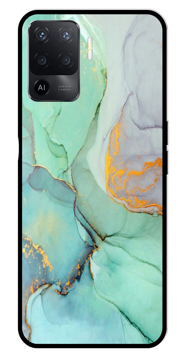 Marble Design Metal Mobile Case for Oppo F19 Pro   (Design No -46)