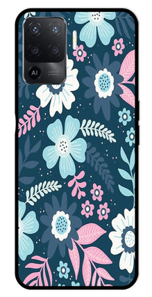Flower Leaves Design Metal Mobile Case for Oppo F19 Pro