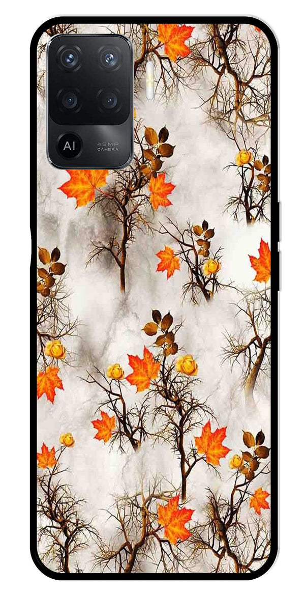 Autumn leaves Metal Mobile Case for Oppo F19 Pro   (Design No -55)