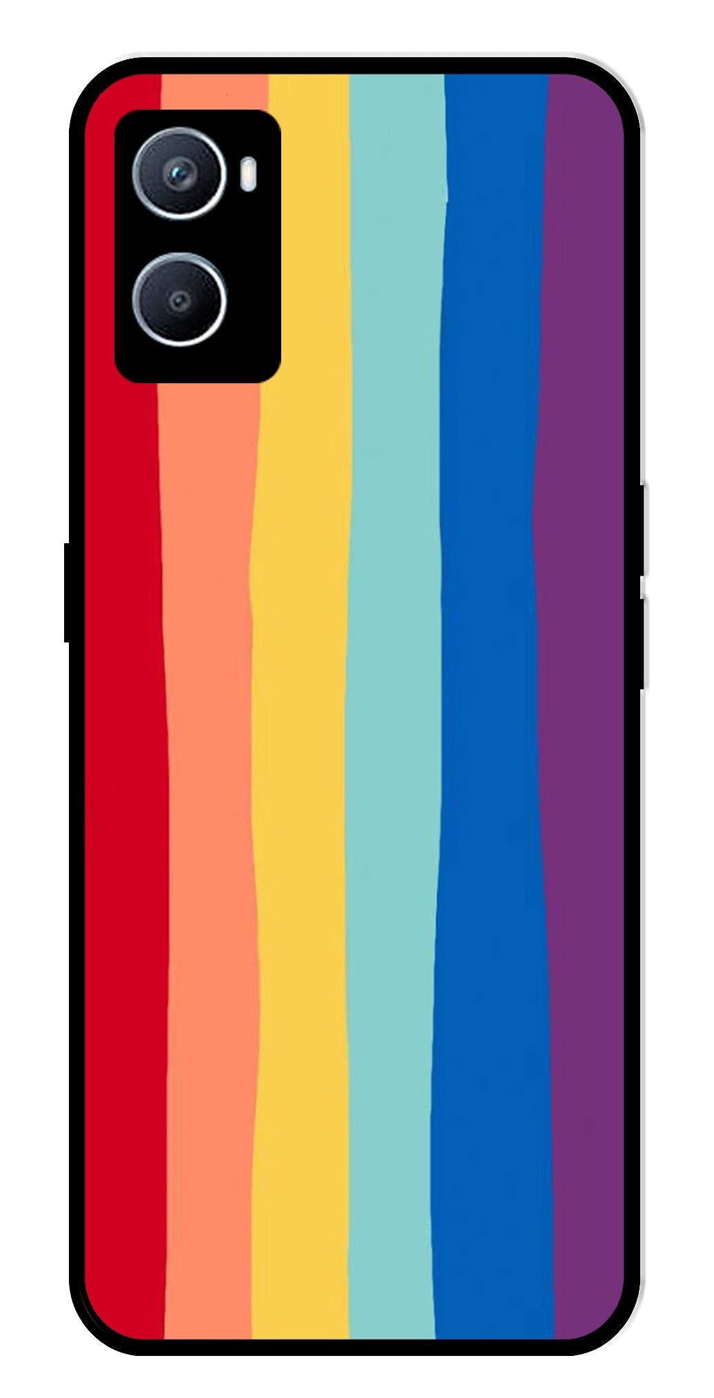Rainbow MultiColor Metal Mobile Case for Oppo A76   (Design No -03)