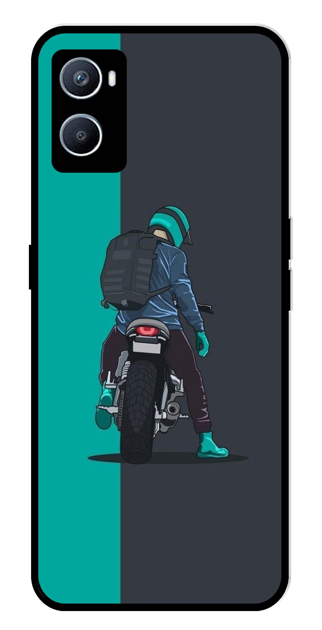 Bike Lover Metal Mobile Case for Oppo A76   (Design No -05)