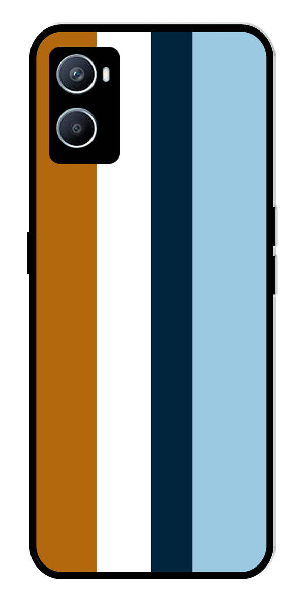 MultiColor Pattern Metal Mobile Case for Oppo A76   (Design No -17)