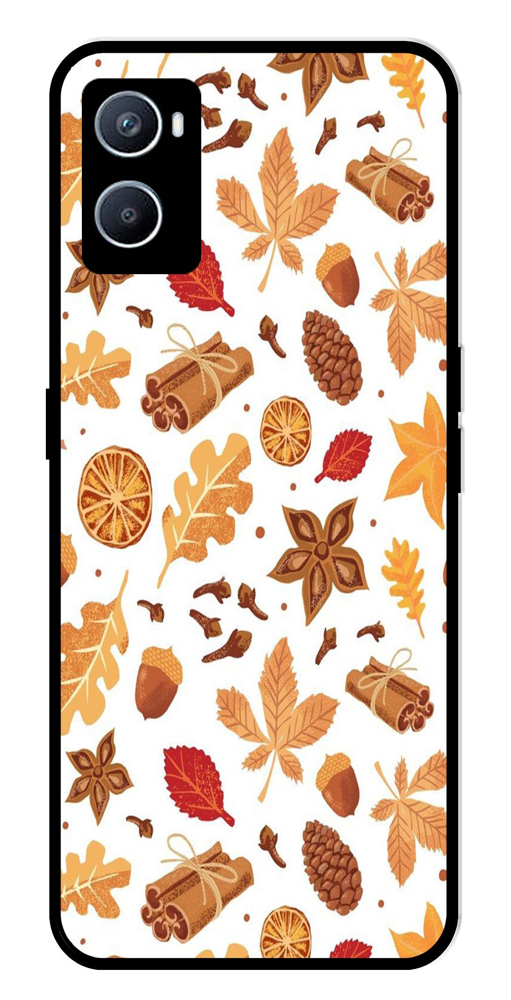 Autumn Leaf Metal Mobile Case for Oppo A76   (Design No -19)