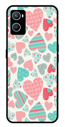 Hearts Pattern Metal Mobile Case for Oppo A76