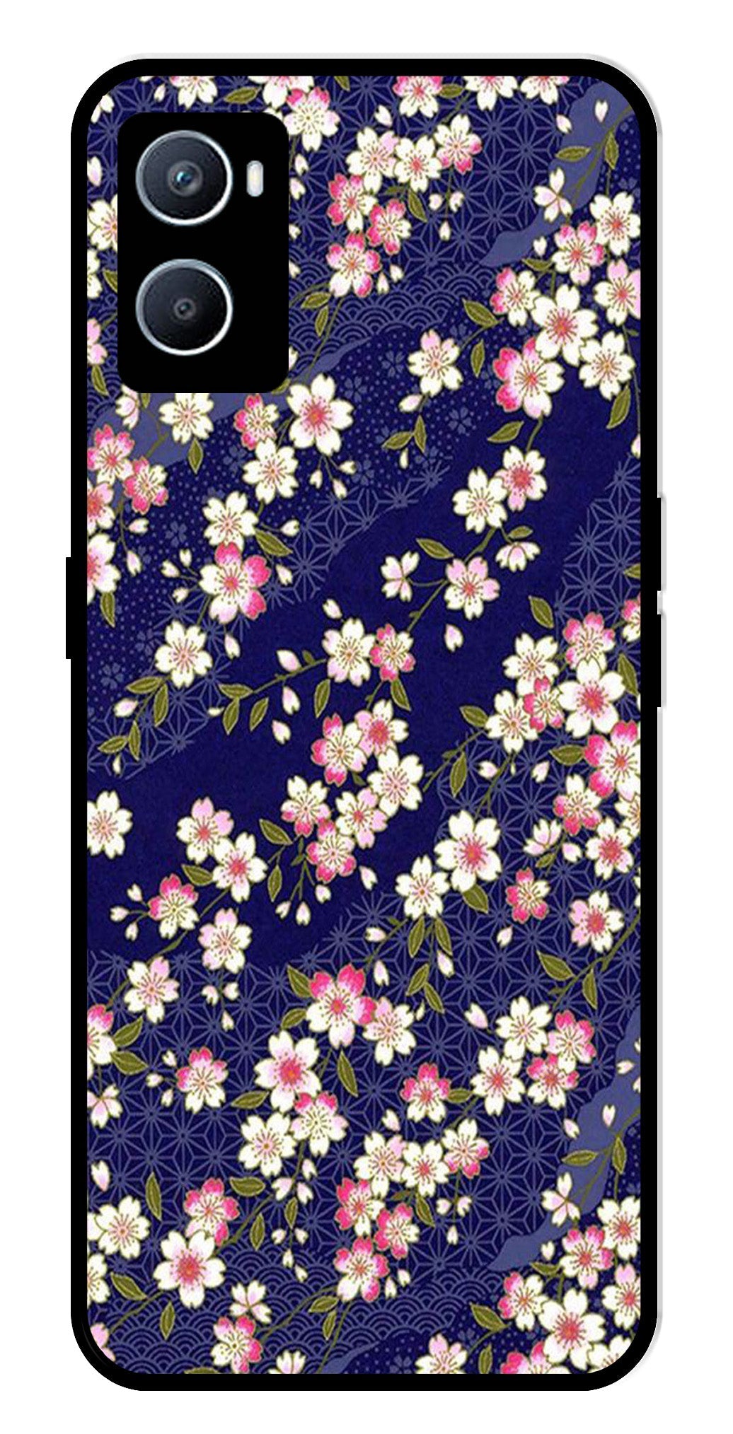 Flower Design Metal Mobile Case for Oppo A76   (Design No -25)