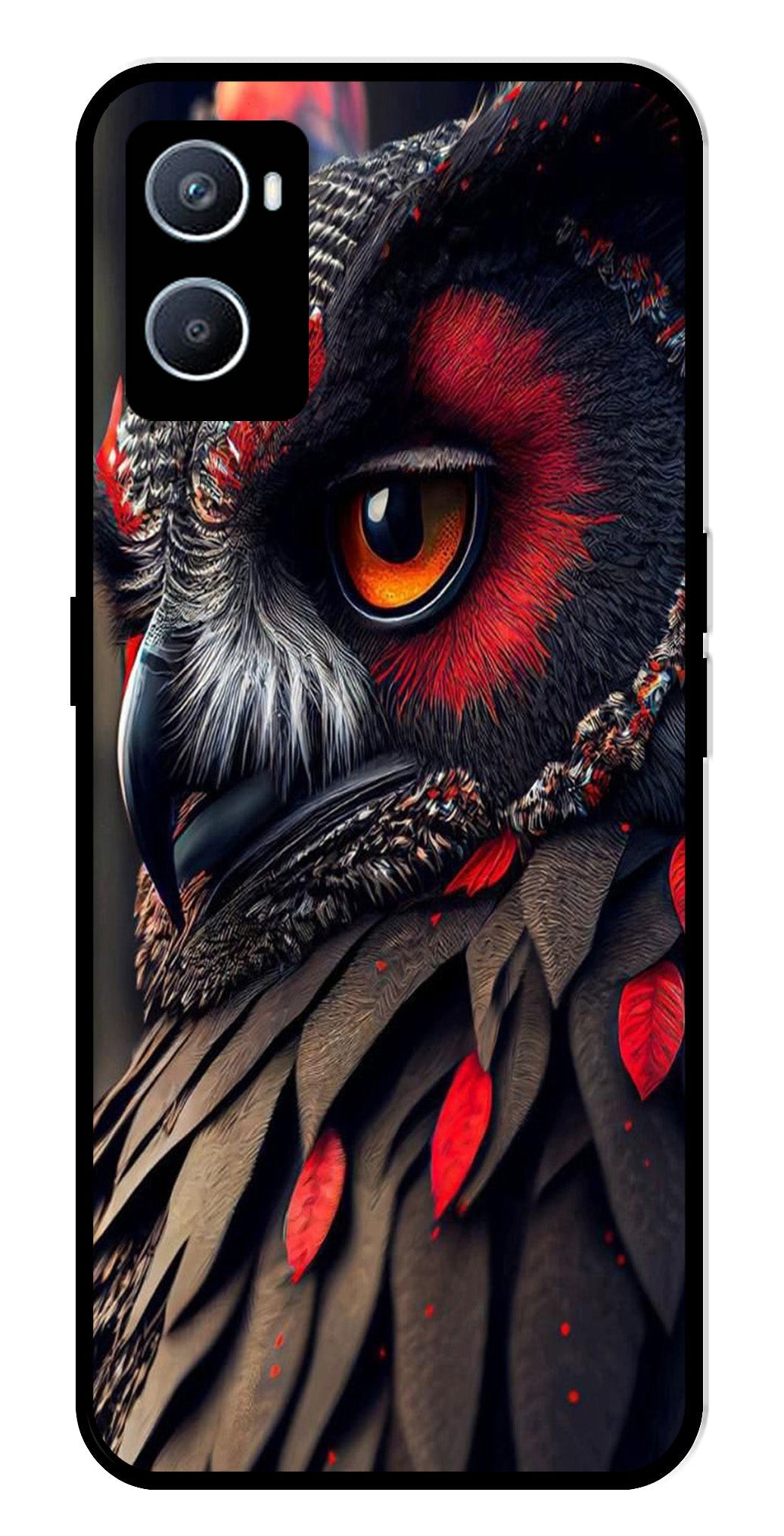 Owl Design Metal Mobile Case for Oppo A76   (Design No -26)