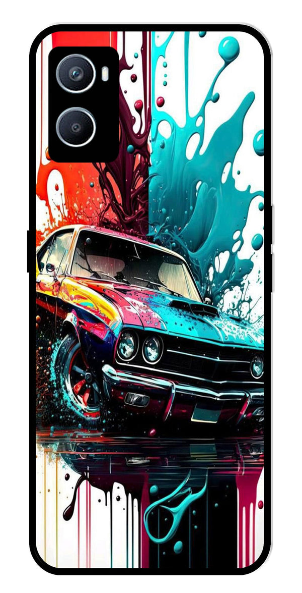 Vintage Car Metal Mobile Case for Oppo A76   (Design No -29)