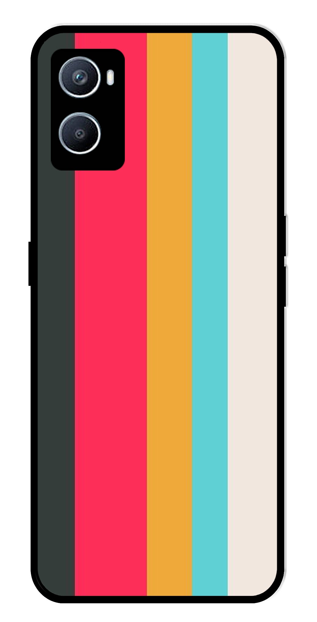 Muted Rainbow Metal Mobile Case for Oppo A76   (Design No -31)