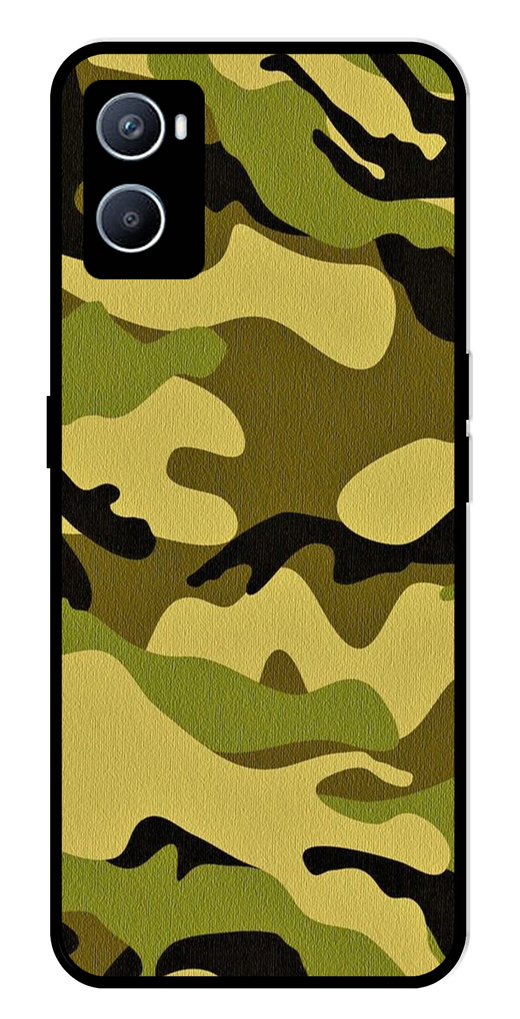 Army Pattern Metal Mobile Case for Oppo A76   (Design No -35)