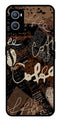 Coffee Pattern Metal Mobile Case for Oppo A96   (Design No -37)