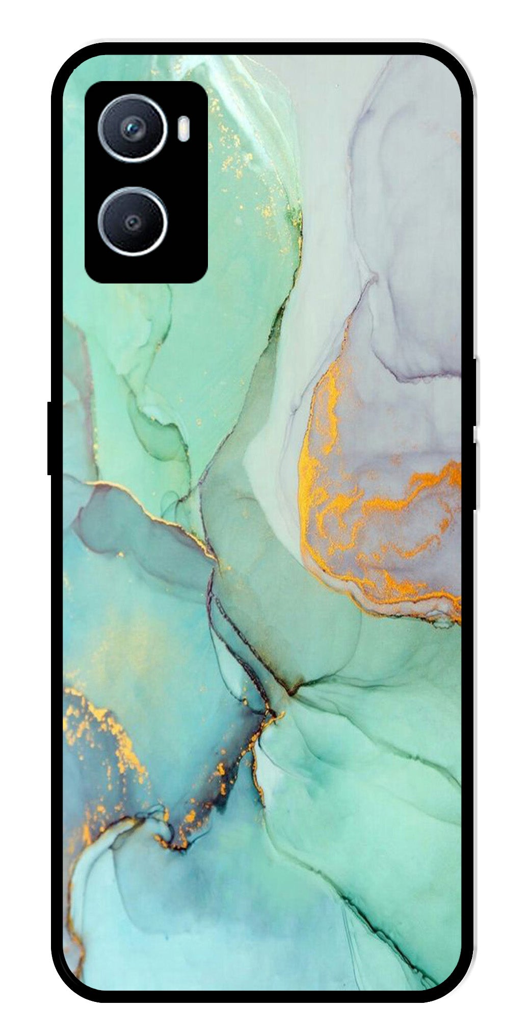 Marble Design Metal Mobile Case for Oppo A76   (Design No -46)