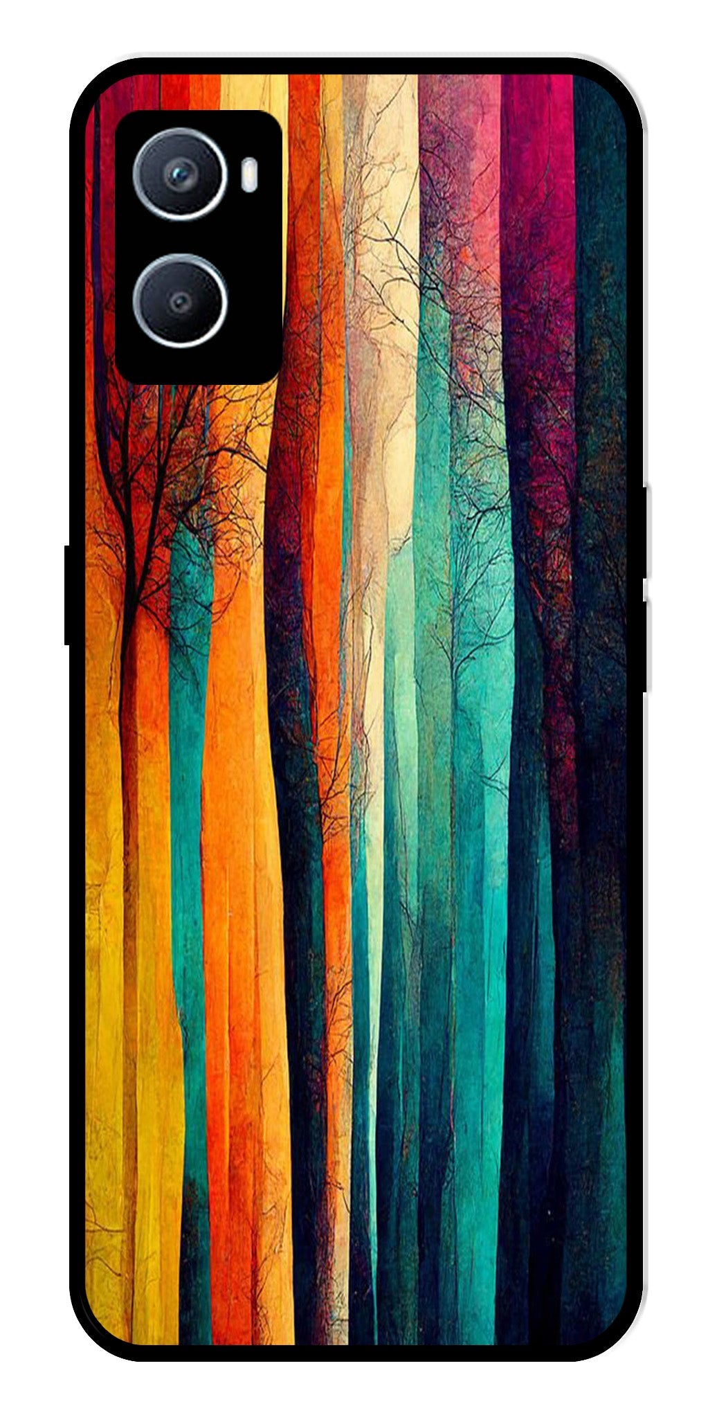 Modern Art Colorful Metal Mobile Case for Oppo A76   (Design No -47)