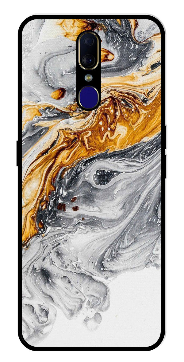 Marble Pattern Metal Mobile Case for Oppo F11   (Design No -36)