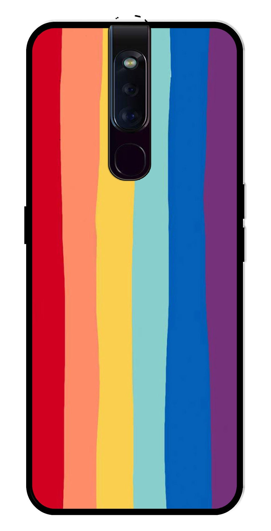 Rainbow MultiColor Metal Mobile Case for Oppo F11 Pro   (Design No -03)