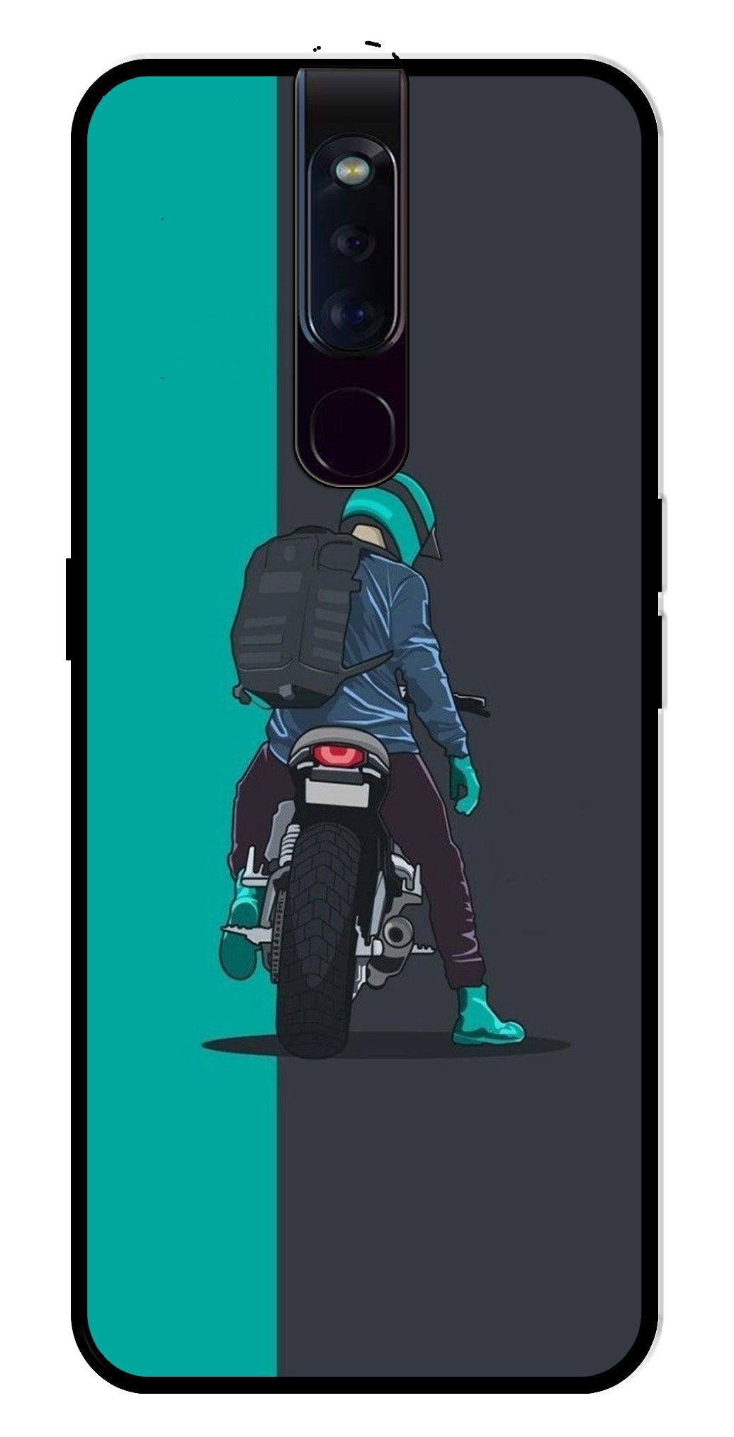 Bike Lover Metal Mobile Case for Oppo F11 Pro   (Design No -05)