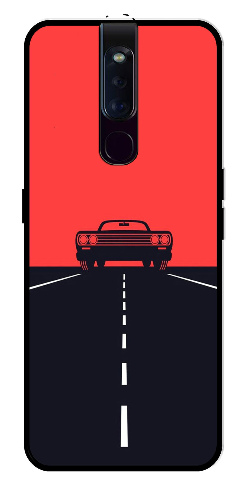Car Lover Metal Mobile Case for Oppo F11 Pro   (Design No -21)