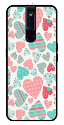Hearts Pattern Metal Mobile Case for Oppo F11 Pro