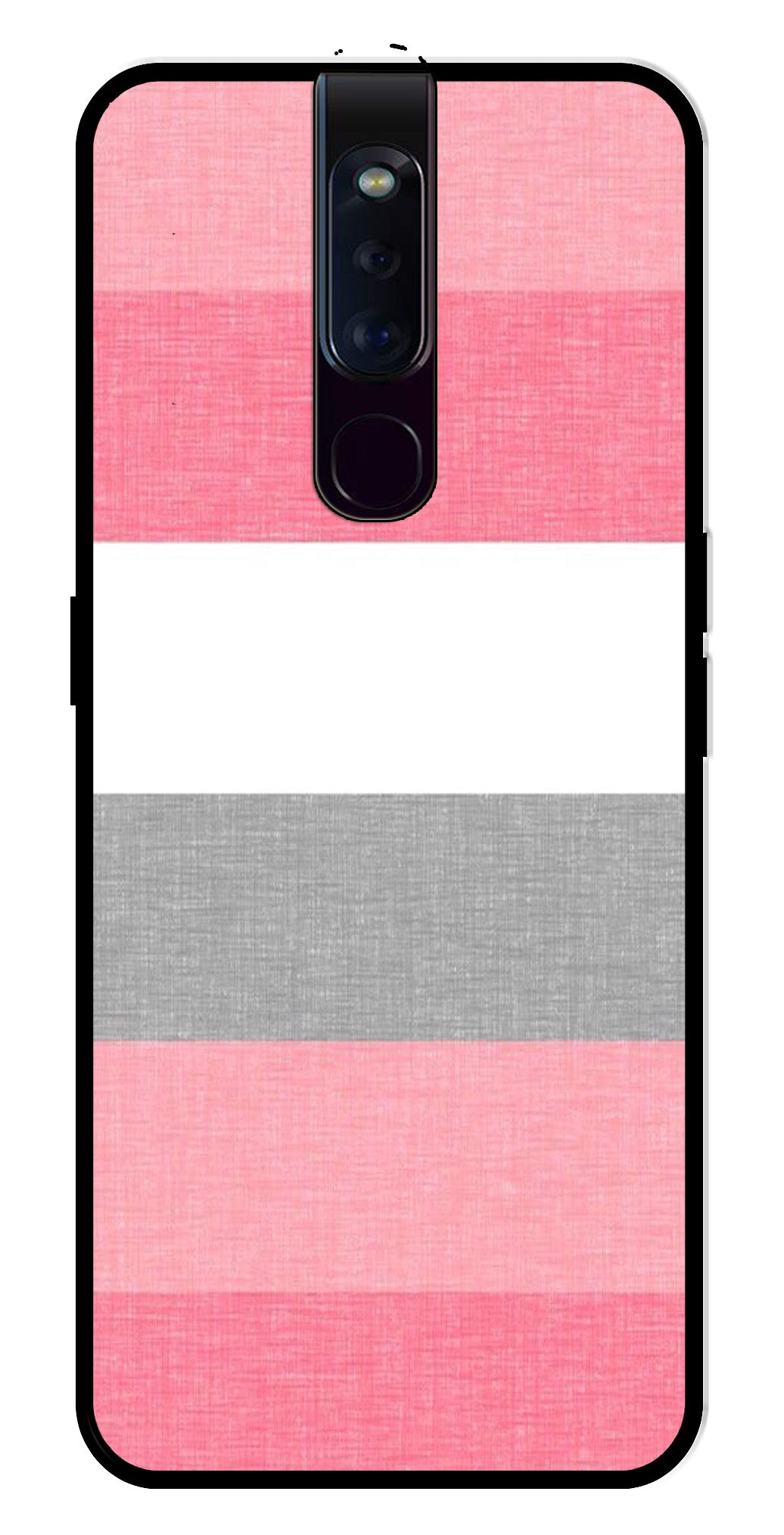 Pink Pattern Metal Mobile Case for Oppo F11 Pro   (Design No -23)
