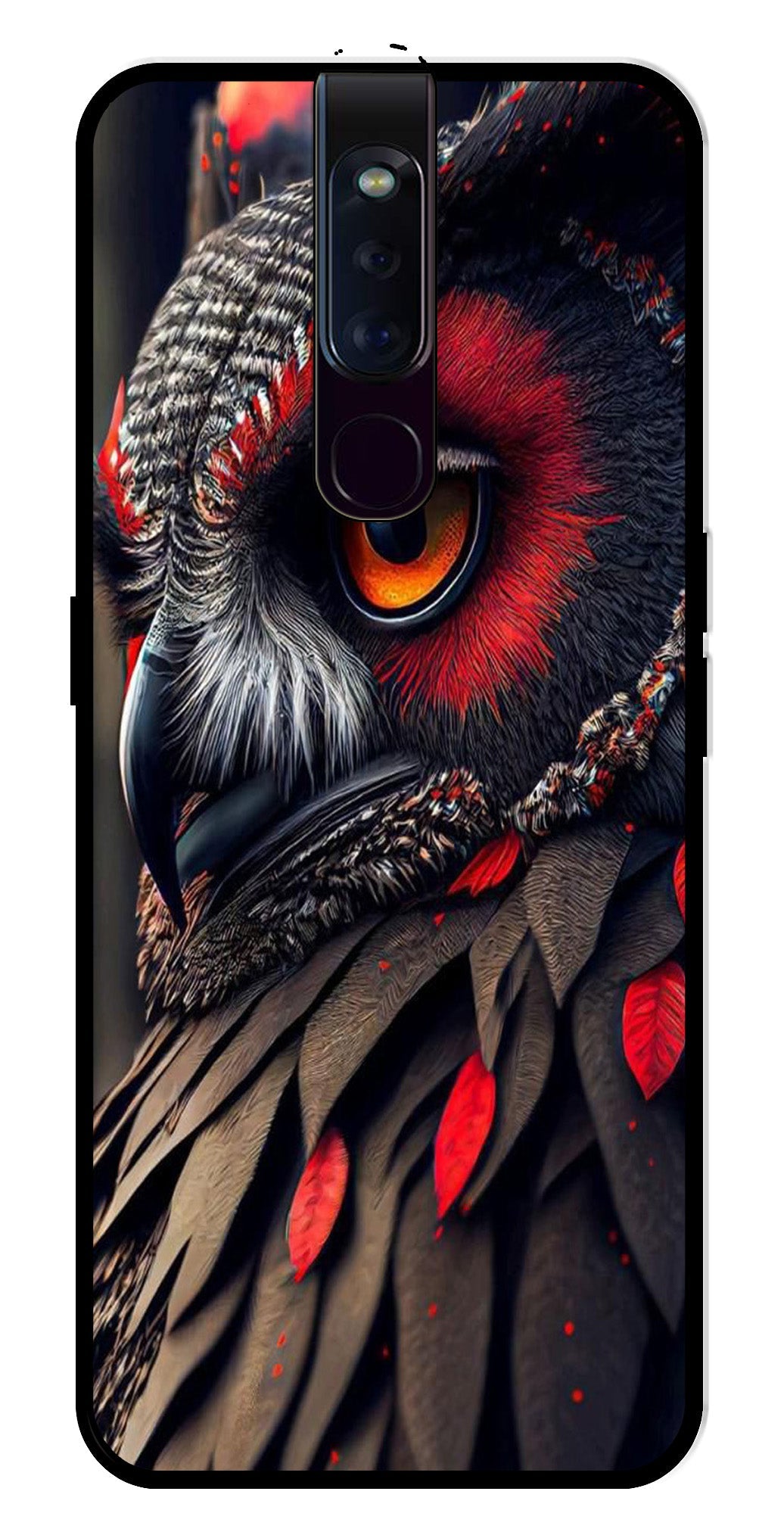 Owl Design Metal Mobile Case for Oppo F11 Pro   (Design No -26)