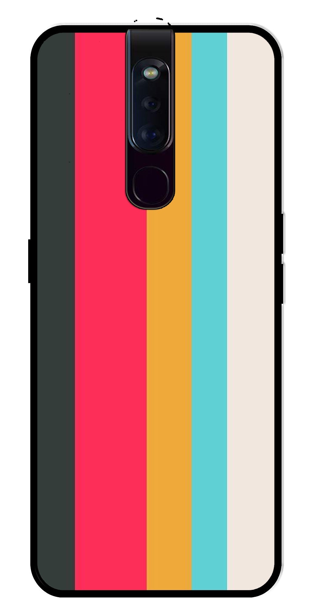 Muted Rainbow Metal Mobile Case for Oppo F11 Pro   (Design No -31)