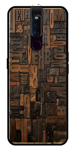 Alphabets Metal Mobile Case for Oppo F11 Pro (Design No -32)