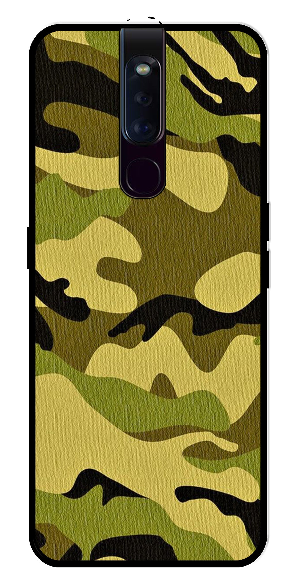 Army Pattern Metal Mobile Case for Oppo F11 Pro   (Design No -35)