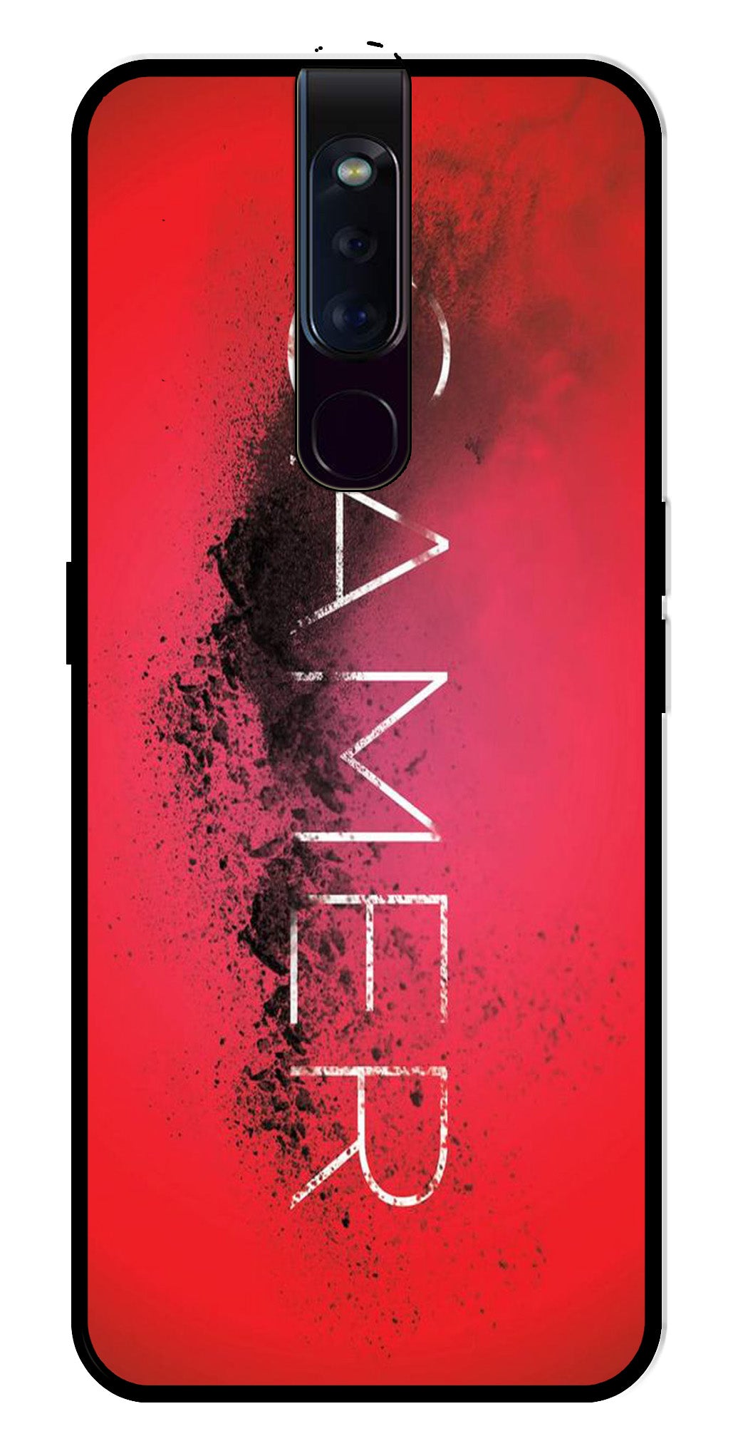 Gamer Pattern Metal Mobile Case for Oppo F11 Pro   (Design No -41)