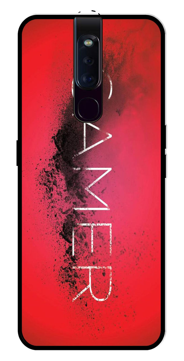 Gamer Pattern Metal Mobile Case for Oppo F11 Pro   (Design No -41)