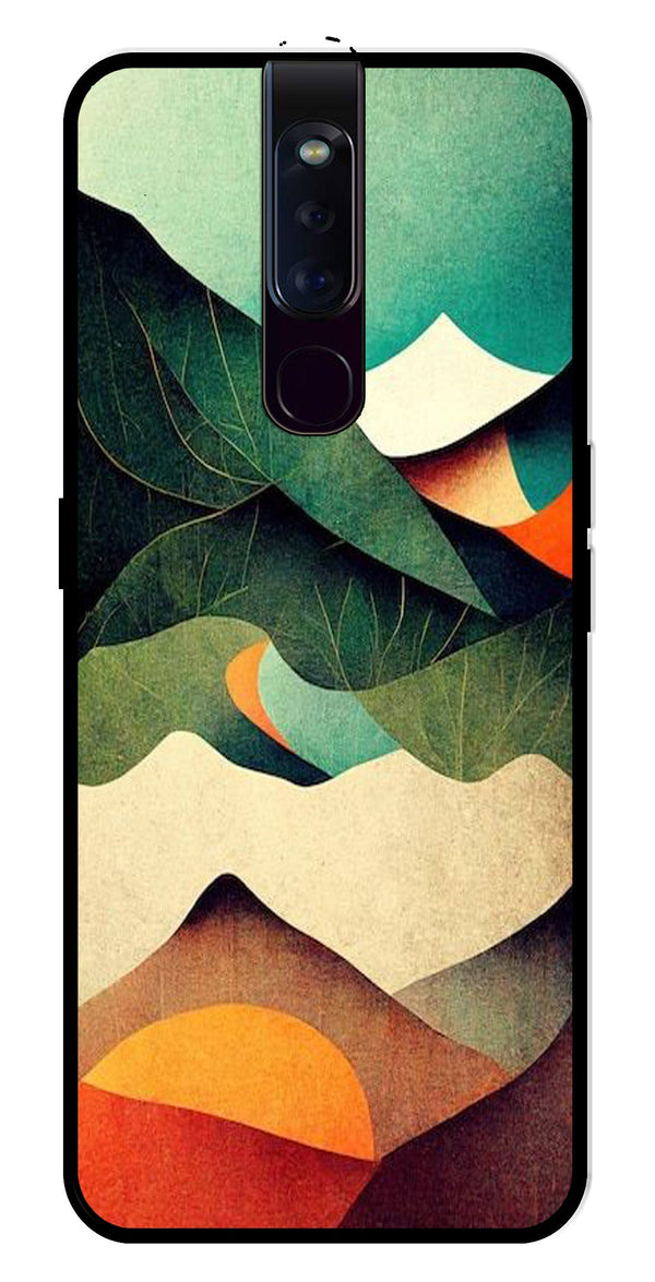 MultiColor Pattern Metal Mobile Case for Oppo F11 Pro   (Design No -43)