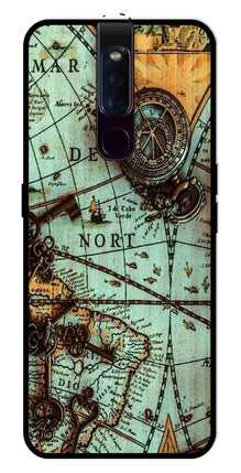 Map Design Metal Mobile Case for Oppo F11 Pro