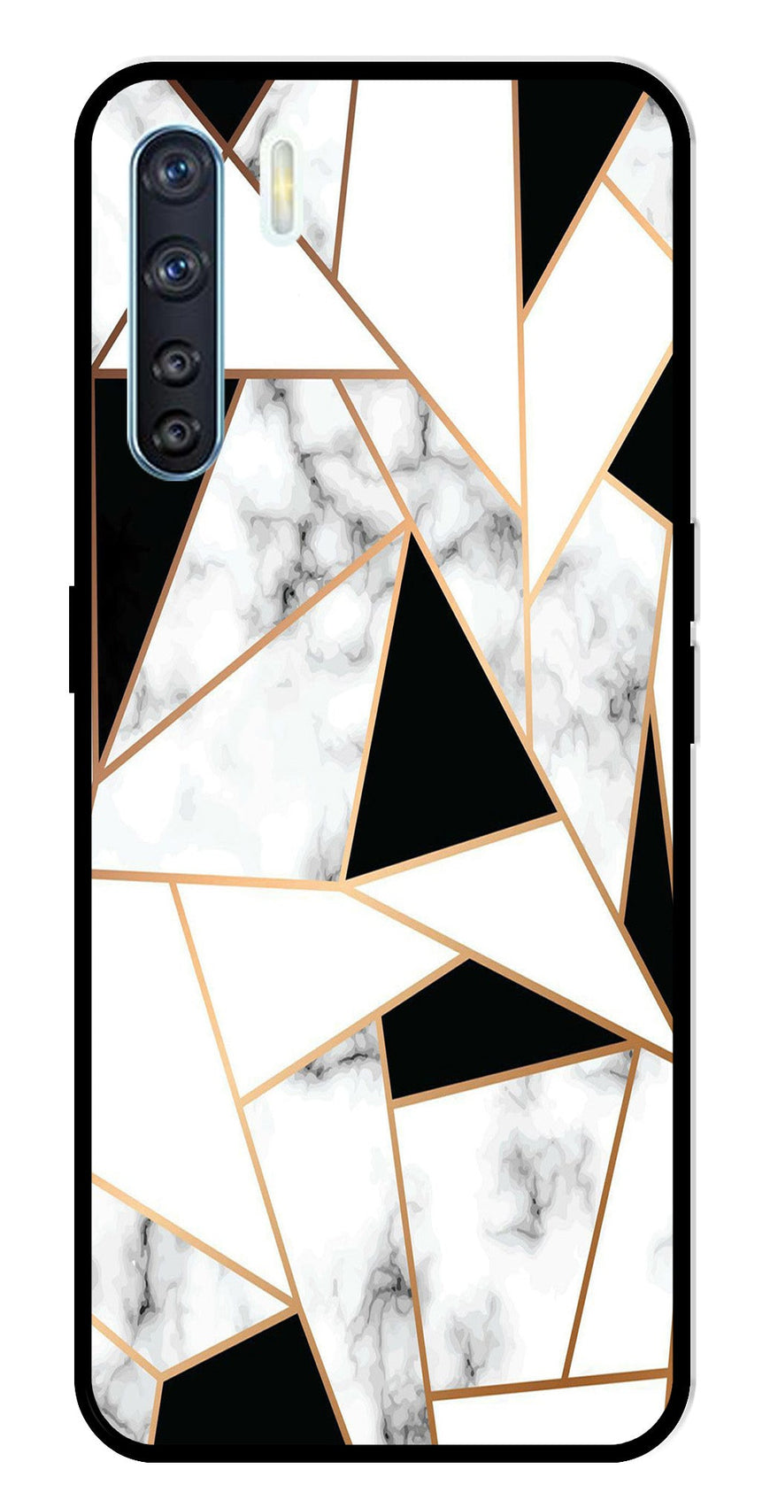 Marble Design2 Metal Mobile Case for Oppo F15   (Design No -08)