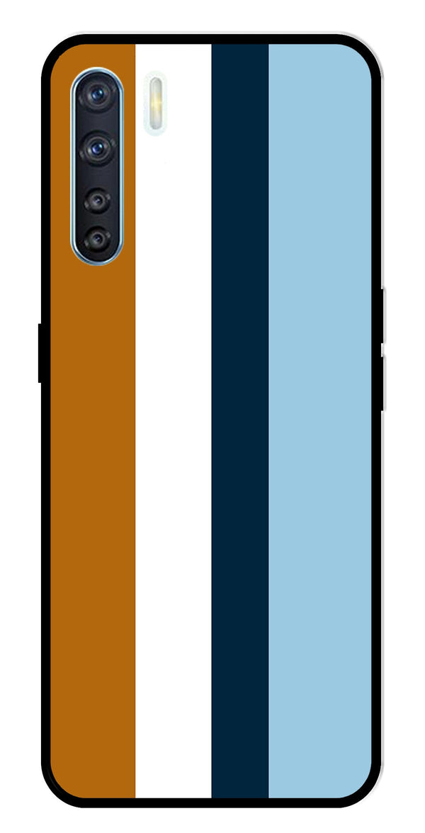 MultiColor Pattern Metal Mobile Case for Oppo F15   (Design No -17)