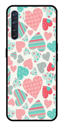 Hearts Pattern Metal Mobile Case for Oppo F15