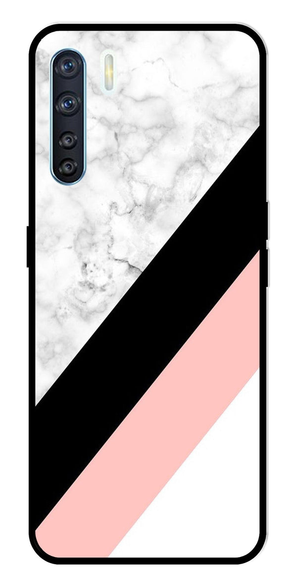 Marble Design Metal Mobile Case for Oppo F15   (Design No -24)