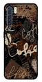 Coffee Pattern Metal Mobile Case for Oppo F15   (Design No -37)
