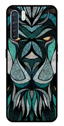 Lion Pattern Metal Mobile Case for Oppo F15