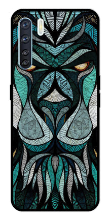 Lion Pattern Metal Mobile Case for Oppo F15