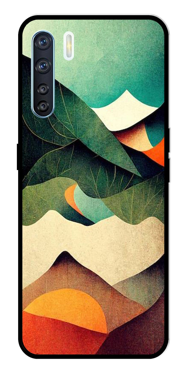 MultiColor Pattern Metal Mobile Case for Oppo F15   (Design No -43)