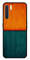 Orange Green Pattern Metal Mobile Case for Oppo F15   (Design No -45)