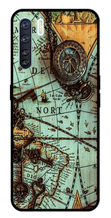 Map Design Metal Mobile Case for Oppo F15