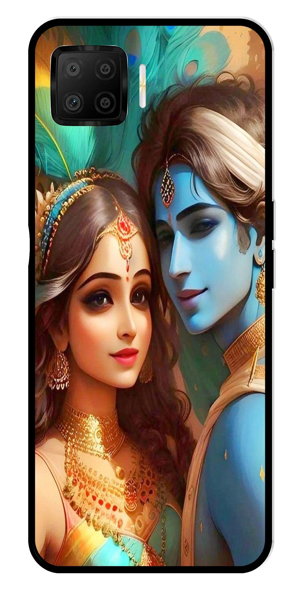 Lord Radha Krishna Metal Mobile Case for Oppo A73   (Design No -01)