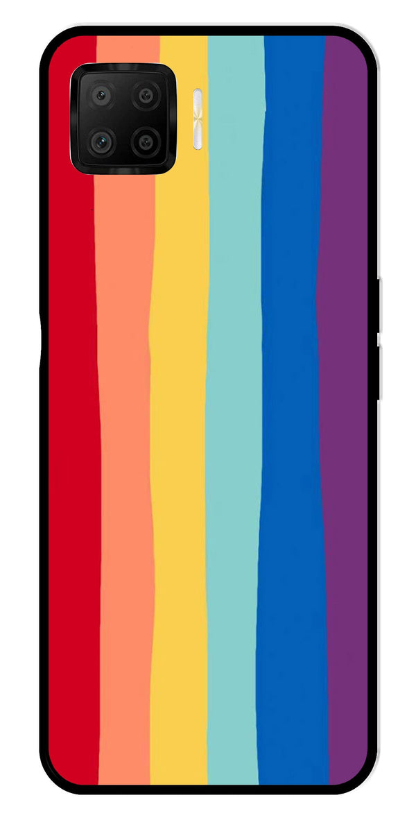 Rainbow MultiColor Metal Mobile Case for Oppo F17   (Design No -03)
