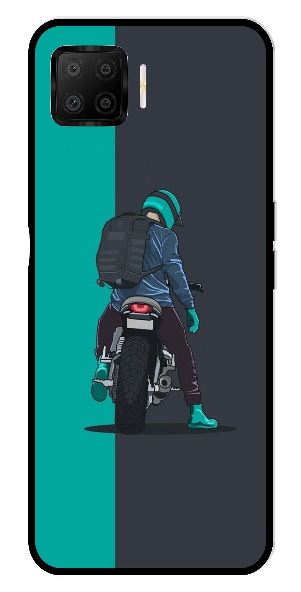 Bike Lover Metal Mobile Case for Oppo A73   (Design No -05)