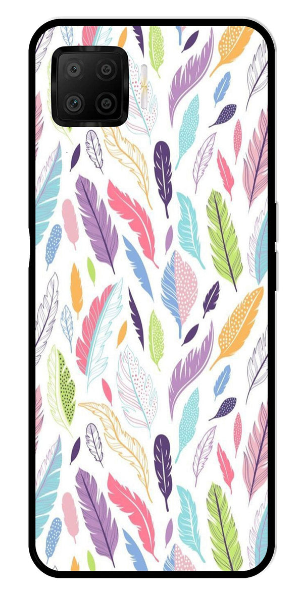 Colorful Feathers Metal Mobile Case for Oppo A73   (Design No -06)