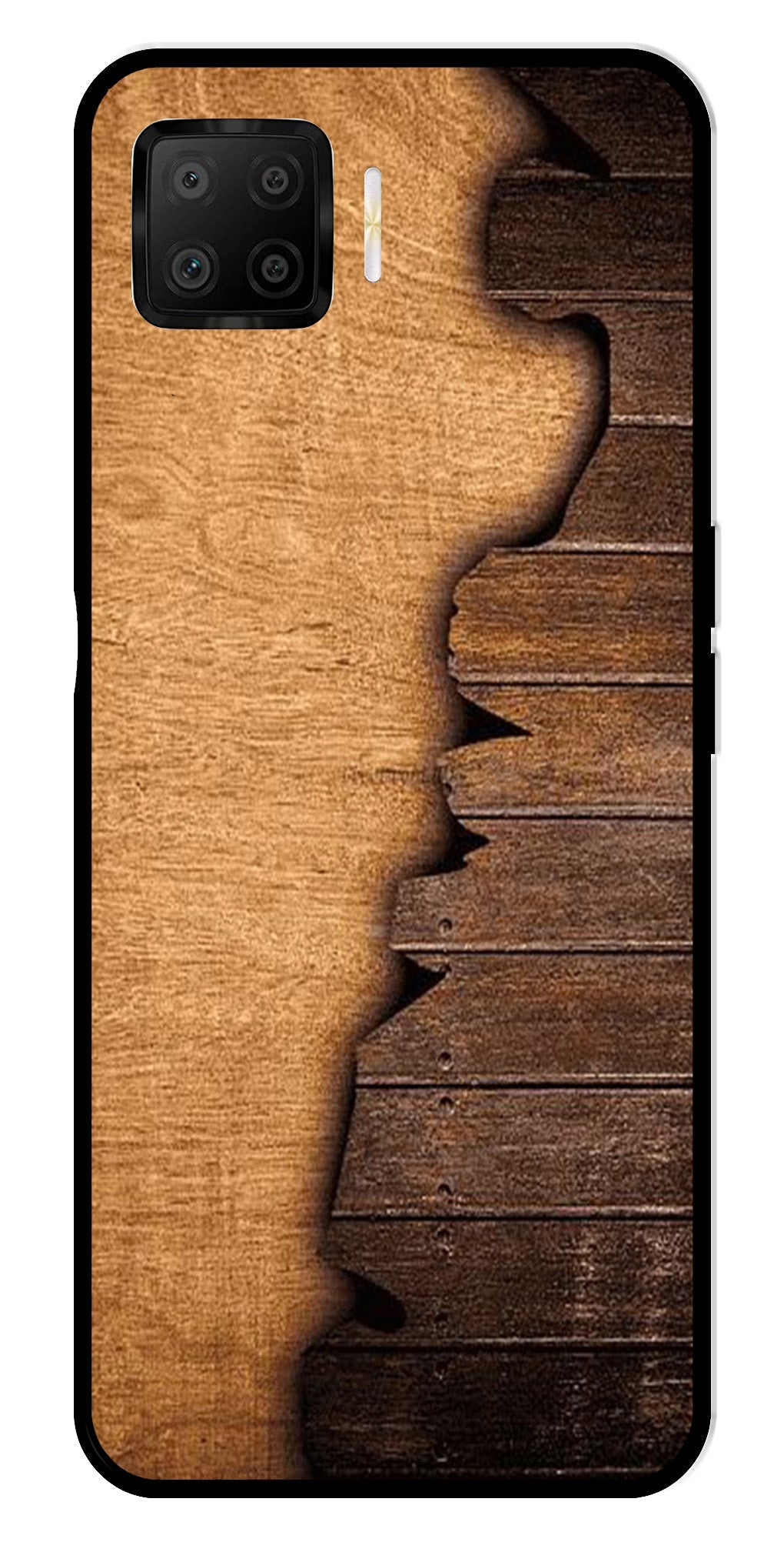 Wooden Design Metal Mobile Case for Oppo A73   (Design No -13)